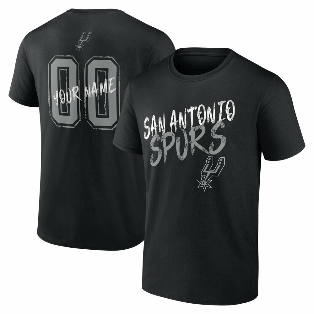 NBA - San Antonio Spurs Hustle Custom T-Shirt - Black