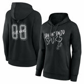 NBA - San Antonio Spurs Women's Hustle Custom Pullover Hoodie - Black