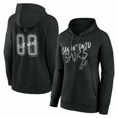 NBA - San Antonio Spurs Women's Hustle Custom Pullover Hoodie - Black