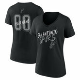 NBA - San Antonio Spurs Women's Hustle Custom V-Neck T-Shirt - Black