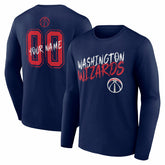 NBA - Washington Wizards Hustle Custom Long Sleeve T-Shirt - Navy
