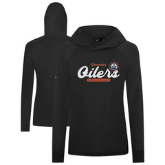Edmonton Oilers - Levelwear Women's Slender Monument Raglan Pullover Hoodie Black