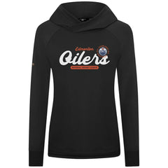 Edmonton Oilers - Levelwear Women's Slender Monument Raglan Pullover Hoodie Black