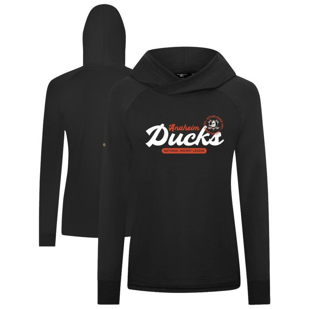 Anaheim Ducks - Levelwear Women's Slender Monument Raglan Pullover Hoodie Black