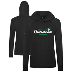 Vancouver Canucks - Levelwear Women's Slender Monument Raglan Pullover Hoodie Black