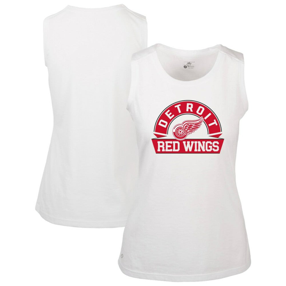 Detroit Red Wings - Levelwear Women's Macy Banner Arch Tank Top White