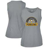 Pittsburgh Penguins Levelwear Women's Macy Banner Arch Tank Top Gray