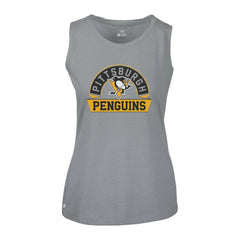 Pittsburgh Penguins Levelwear Women's Macy Banner Arch Tank Top Gray