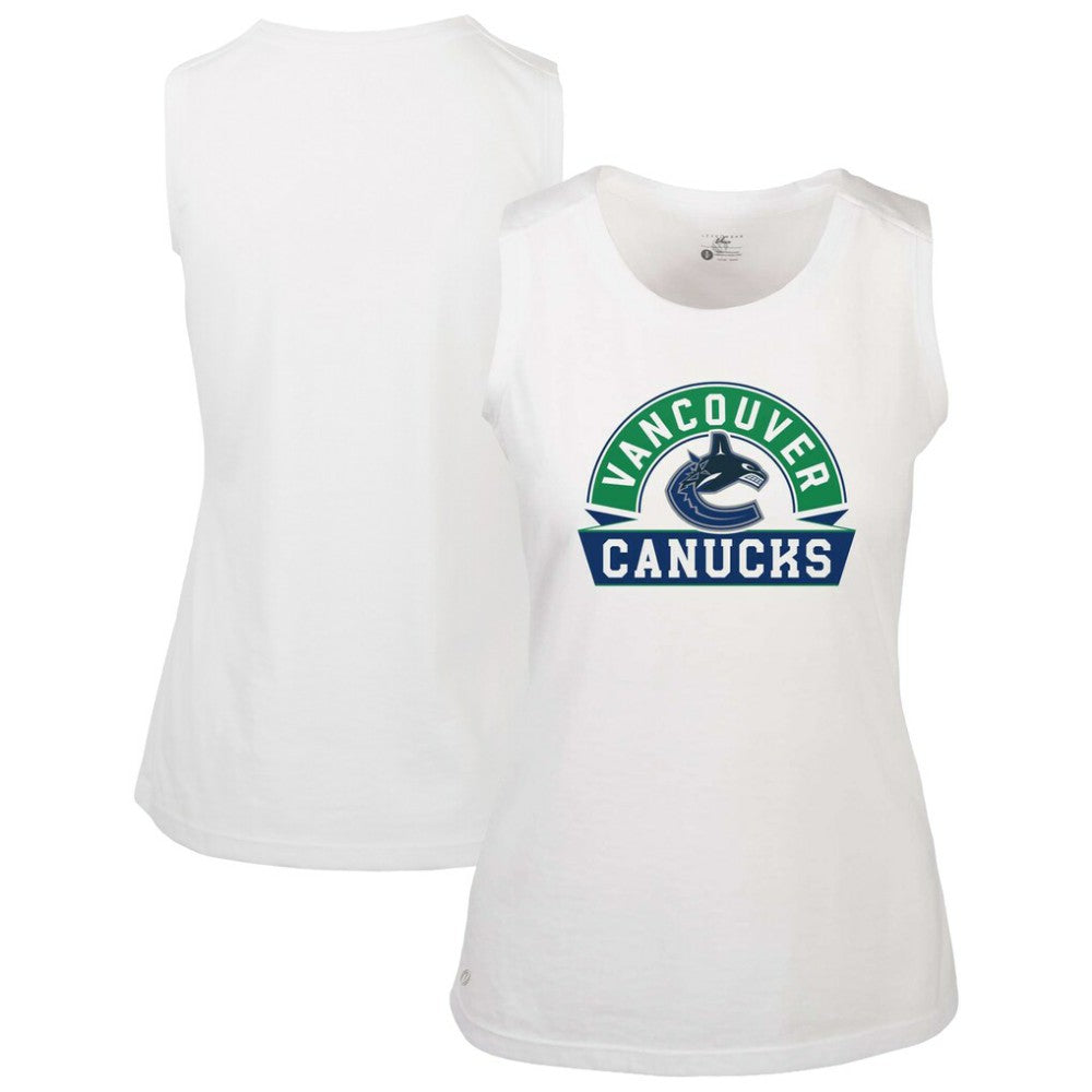 Vancouver Canucks - Levelwear Women's Macy Banner Arch Tank Top White