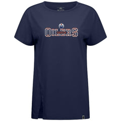 Edmonton Oilers - Levelwear Women's Influx Journey T-Shirt Navy