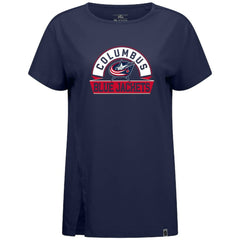 Columbus Blue Jackets - Levelwear Women's Influx Banner Arch T-Shirt Navy