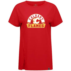 Calgary Flames - Levelwear Women's Influx Banner Arch T-Shirt Red