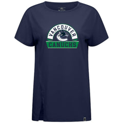 Vancouver Canucks - Levelwear Women's Influx Banner Arch T-Shirt Navy