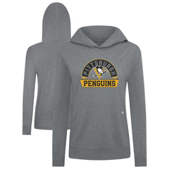 Pittsburgh Penguins Levelwear Women's Relay Banner Arch Pullover Hoodie Gray