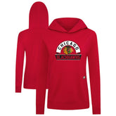 Chicago Blackhawks Levelwear Women's Relay Banner Arch Pullover Hoodie Red