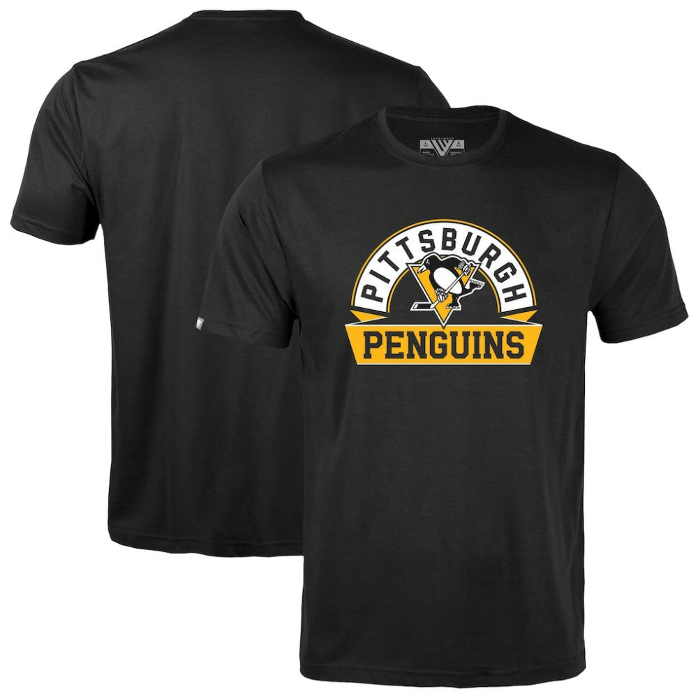 Pittsburgh Penguins Levelwear Youth Little Richmond Banner Arch T-Shirt Black