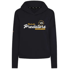Nashville Predators - Levelwear Women's Sweet Monument Tri-Blend Cropped Pullover Hoodie Black