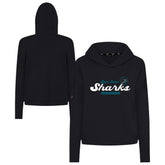 San Jose Sharks - Levelwear Women's Sweet Monument Tri-Blend Cropped Pullover Hoodie Black