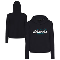 San Jose Sharks - Levelwear Women's Sweet Monument Tri-Blend Cropped Pullover Hoodie Black