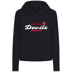 New Jersey Devils - Levelwear Women's Sweet Monument Tri-Blend Cropped Pullover Hoodie Black