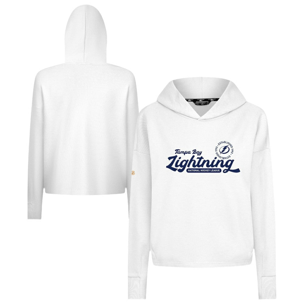 Tampa Bay Lightning - Levelwear Women's Sweet Monument Tri-Blend Cropped Pullover Hoodie White