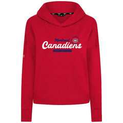 Montreal Canadiens - Levelwear Women's Sweet Monument Tri-Blend Cropped Pullover Hoodie Red