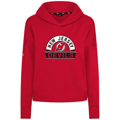 New Jersey Devils - Levelwear Women's Sweet Banner Arch Tri-Blend Cropped Pullover Hoodie Red