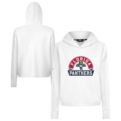 Florida Panthers - Levelwear Women's Sweet Banner Arch Tri-Blend Cropped Pullover Hoodie White