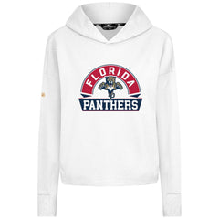 Florida Panthers - Levelwear Women's Sweet Banner Arch Tri-Blend Cropped Pullover Hoodie White