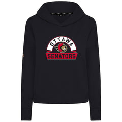 Ottawa Senators - Levelwear Women's Sweet Banner Arch Tri-Blend Cropped Pullover Hoodie Black