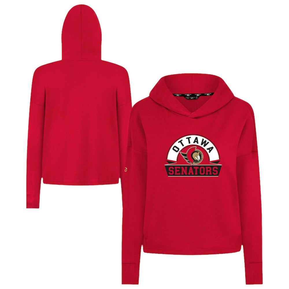 Ottawa Senators - Levelwear Women's Sweet Banner Arch Tri-Blend Cropped Pullover Hoodie Red