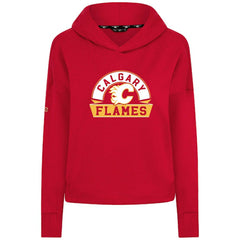 Calgary Flames - Levelwear Women's Sweet Banner Arch Tri-Blend Cropped Pullover Hoodie Red