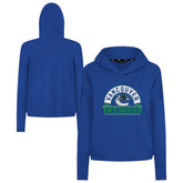 Vancouver Canucks - Levelwear Women's Sweet Banner Arch Tri-Blend Cropped Pullover Hoodie Royal