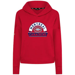 Montreal Canadiens - Levelwear Women's Sweet Banner Arch Tri-Blend Cropped Pullover Hoodie Red