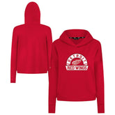 Detroit Red Wings - Levelwear Women's Sweet Banner Arch Tri-Blend Cropped Pullover Hoodie Red