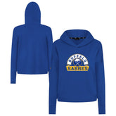 Buffalo Sabres - Levelwear Women's Sweet Banner Arch Tri-Blend Cropped Pullover Hoodie Royal