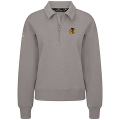 Chicago Blackhawks Levelwear Women's Canmore Quarter-Zip Pullover Gray