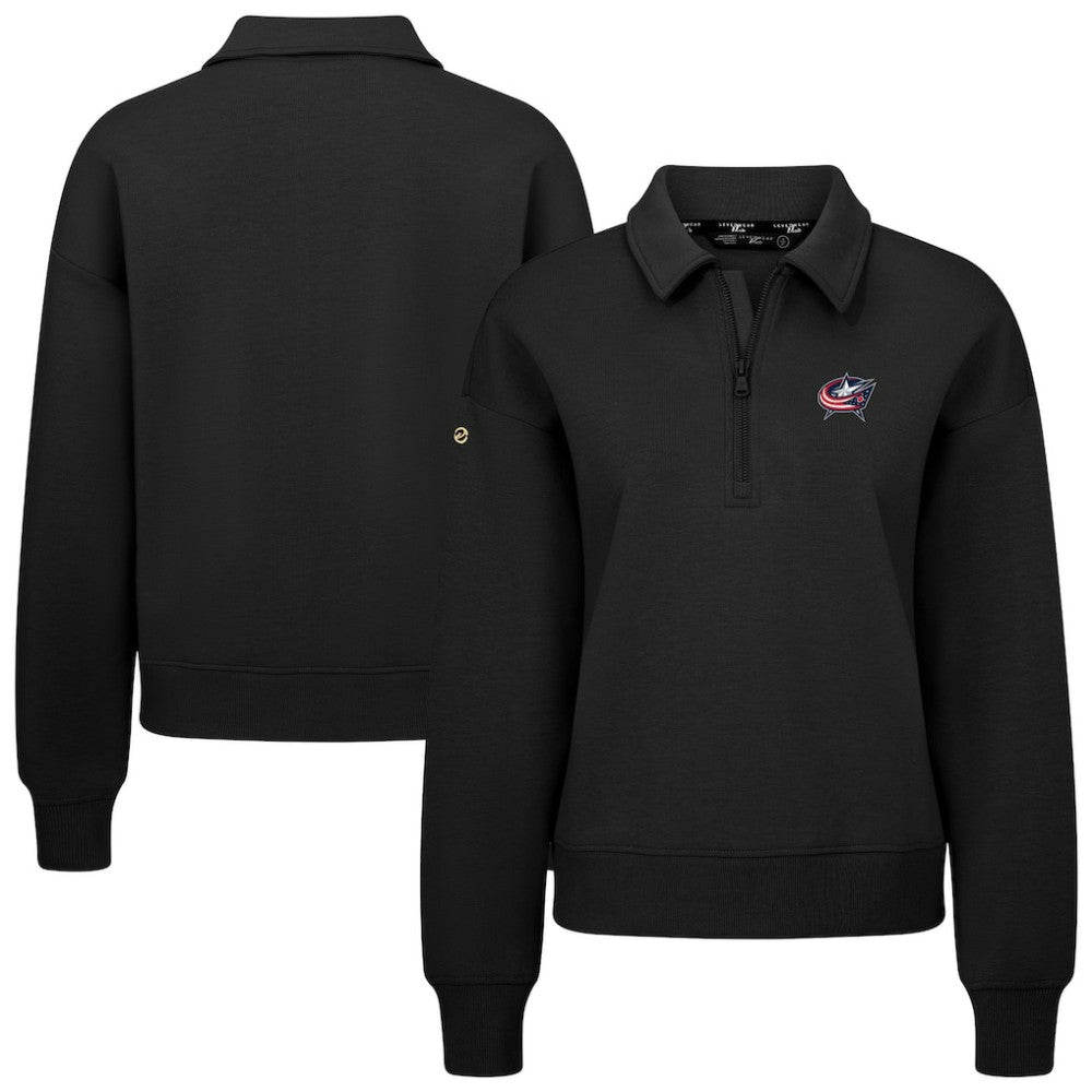 Columbus Blue Jackets - Levelwear Women's Canmore Quarter-Zip Pullover Black
