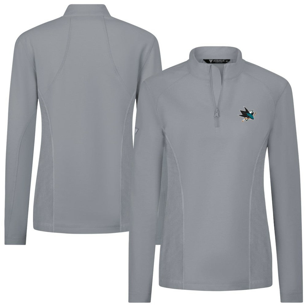 San Jose Sharks - Levelwear Women's Upright Quarter-Zip Pullover Gray