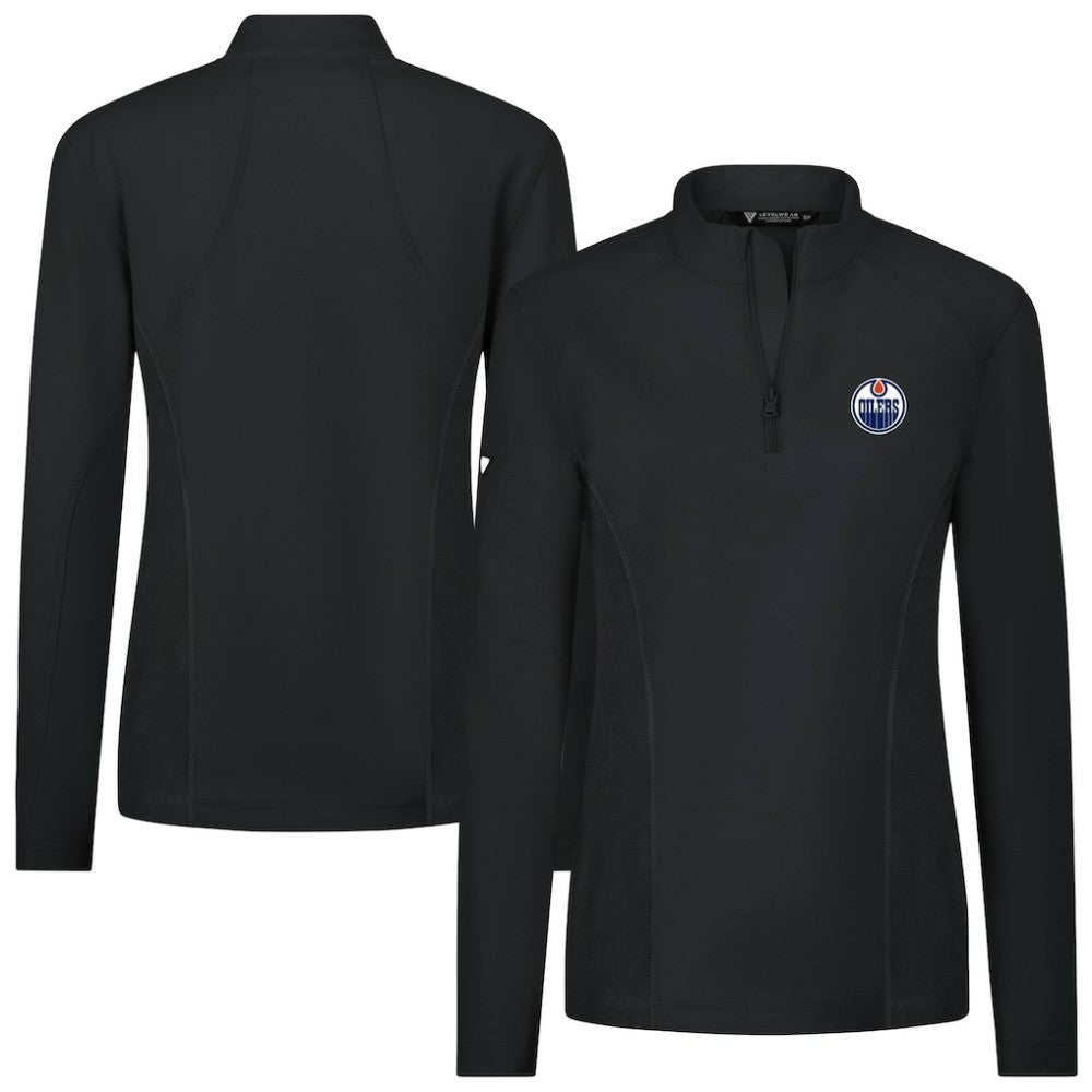 Edmonton Oilers - Levelwear Women's Upright Quarter-Zip Pullover Black