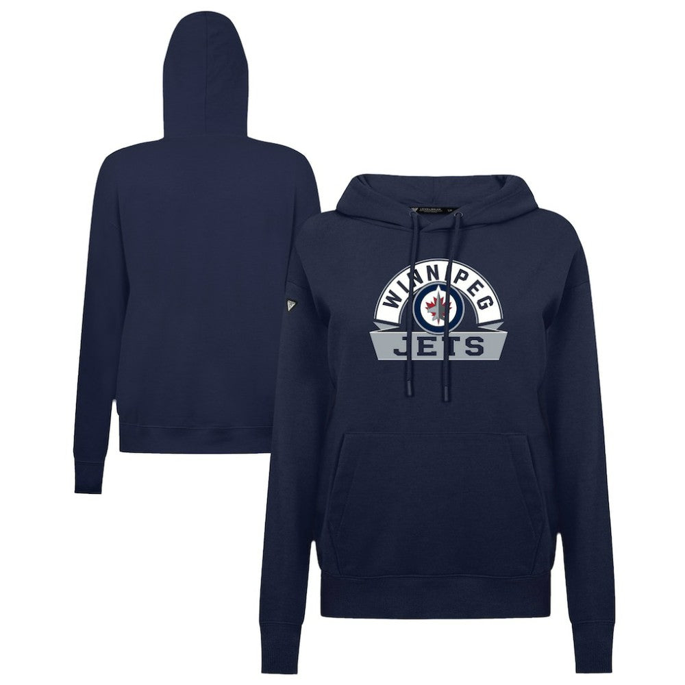 Winnipeg Jets - Levelwear Women's Adorn Banner Arch Pullover Hoodie Navy