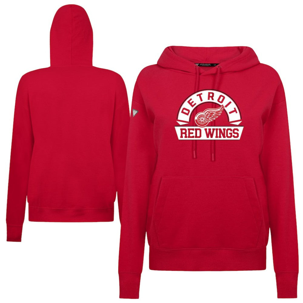 Detroit Red Wings - Levelwear Women's Adorn Banner Arch Pullover Hoodie Red