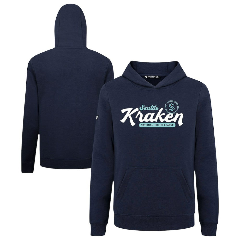 Seattle Kraken Levelwear Youth Podium Monument Pullover Hoodie Navy