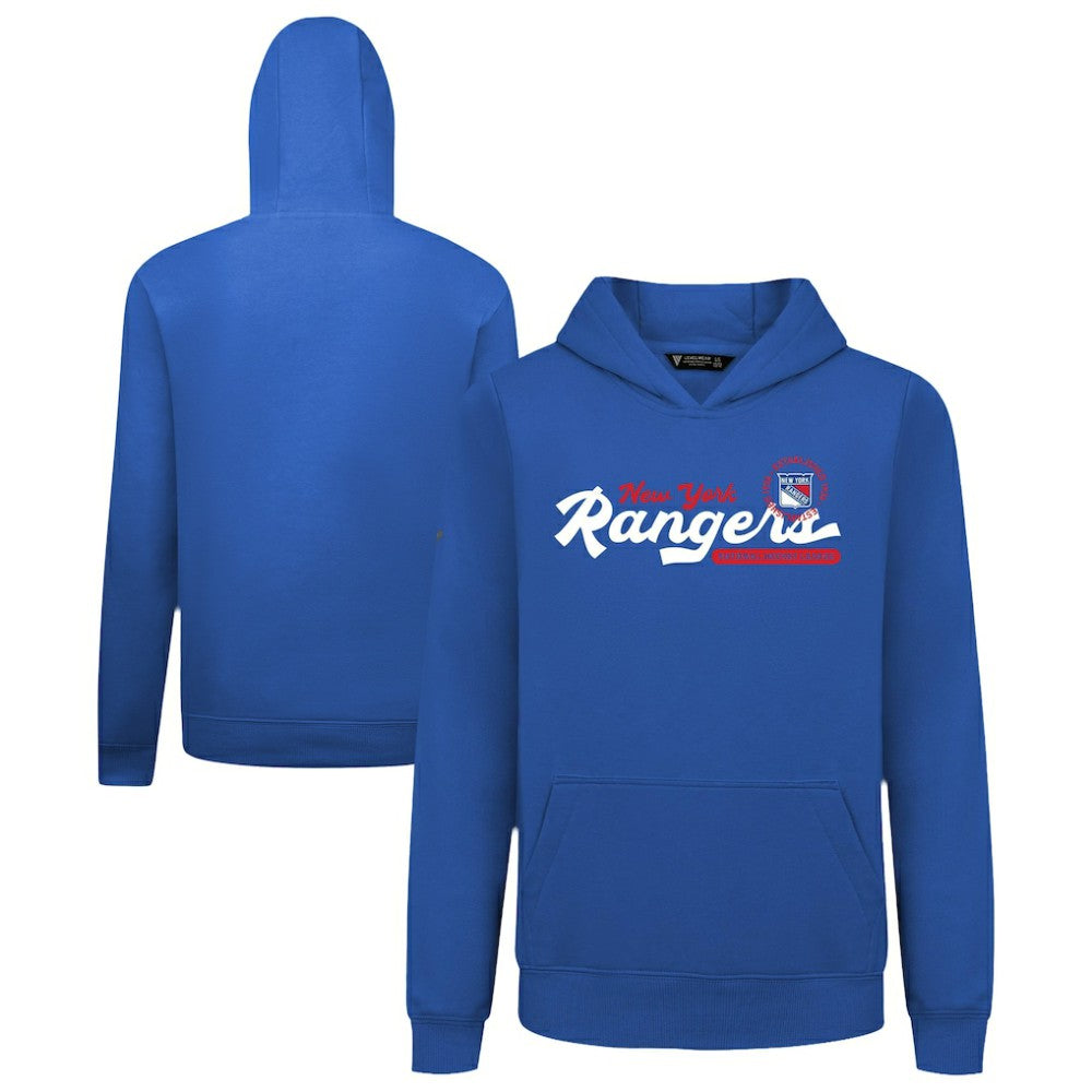 New York Rangers Levelwear Youth Podium Monument Pullover Hoodie Royal