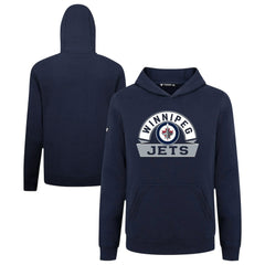 Winnipeg Jets - Levelwear Youth Podium Banner Arch Pullover Hoodie Navy