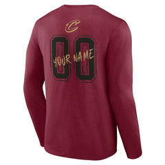 NBA - Cleveland Cavaliers Hustle Custom Long Sleeve T-Shirt - Wine
