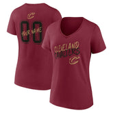 NBA - Cleveland Cavaliers Women's Hustle Custom V-Neck T-Shirt - Wine