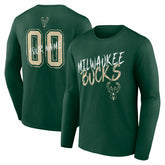 NBA - Milwaukee Bucks Hustle Custom Long Sleeve T-Shirt - Hunter Green