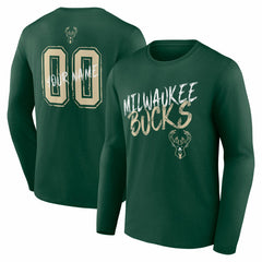 NBA - Milwaukee Bucks Hustle Custom Long Sleeve T-Shirt - Hunter Green