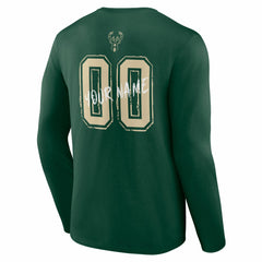 NBA - Milwaukee Bucks Hustle Custom Long Sleeve T-Shirt - Hunter Green